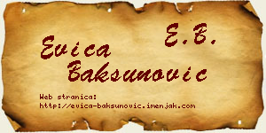 Evica Bakšunović vizit kartica